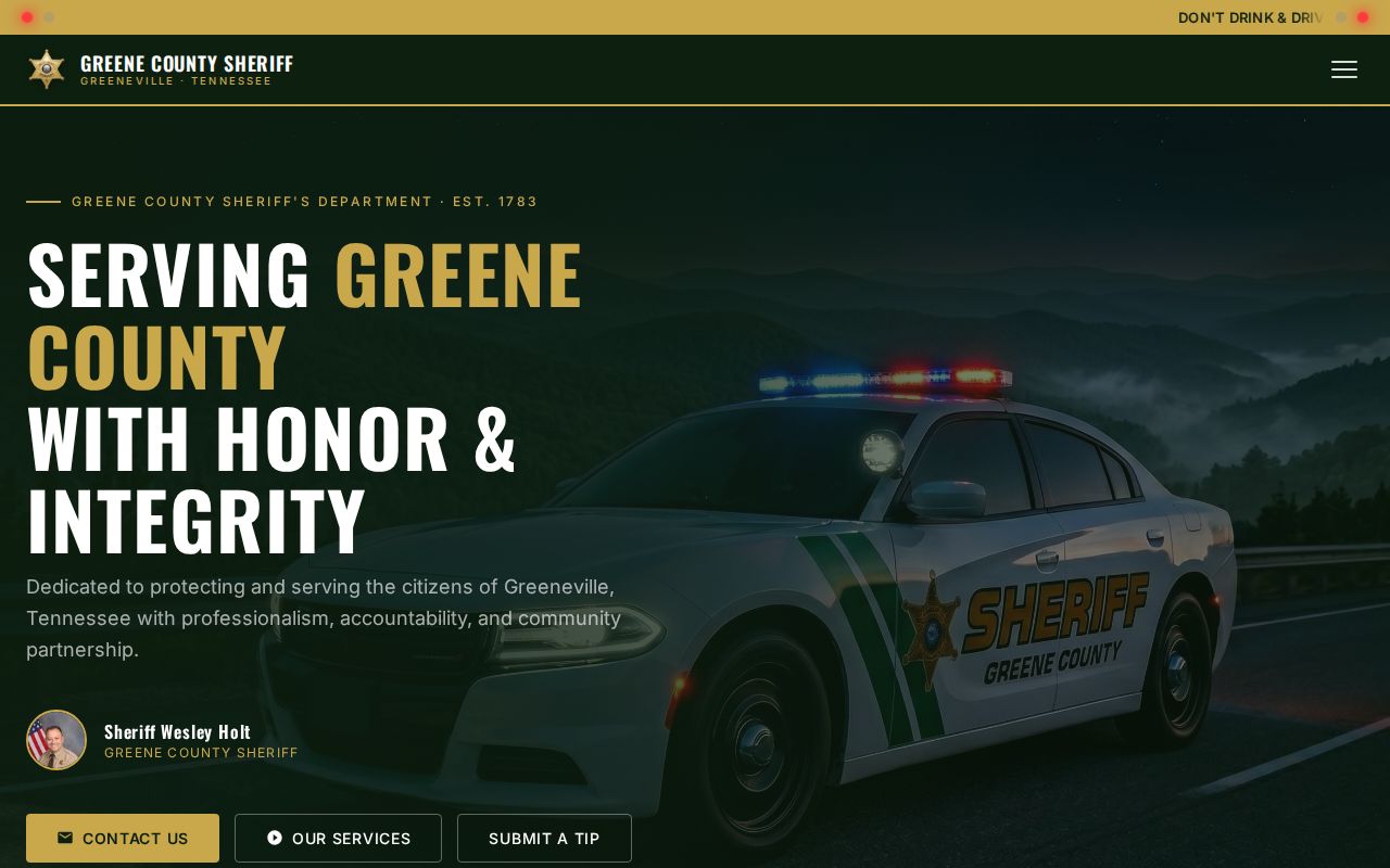 Greene County Sheriff official release contact and inmate portal links